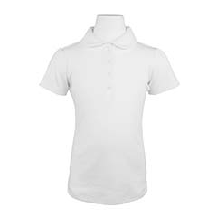 Thumbnail of Short Sleeve Youth Interlock Polo - Female (in color WHITE)