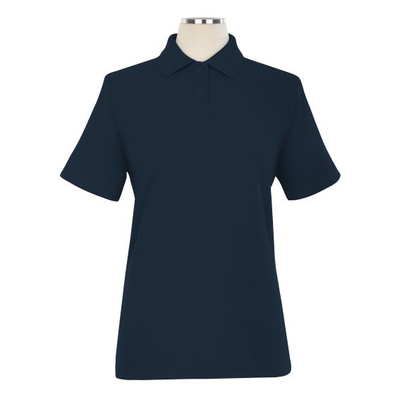 Full size image of Short Sleeve Pique Golf Shirt - Female (in color NAVY)