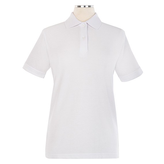 Full size image of Short Sleeve Pique Golf Shirt - Female (in color WHITE)