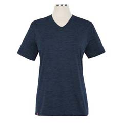Thumbnail of Heathered Short Sleeve Performance V-Neck T-Shirt - Female (in color NAVY)