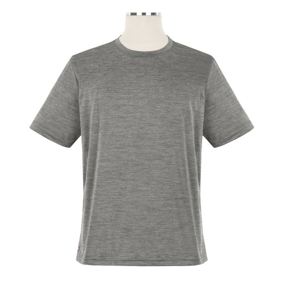 Full size image of Heathered Short Sleeve Performance Crewneck T-Shirt - Unisex (in color Grey)