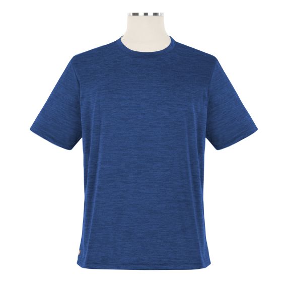 Full size image of Heathered Short Sleeve Performance Crewneck T-Shirt - Unisex (in color ROYAL BLUE)