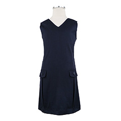 Thumbnail of Flap Tunic, two front pleats, back zipper, side pockets (in color NAVY)