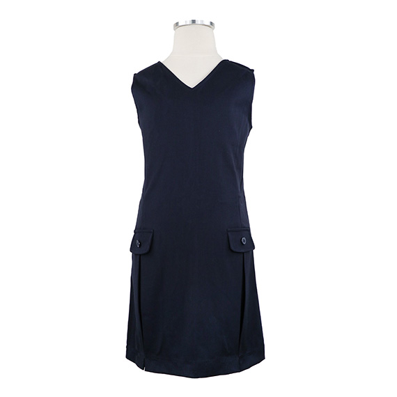 Full size image of Flap Tunic, two front pleats, back zipper, side pockets (in color NAVY)