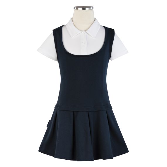 Full size image of 2-In-1 Pleated Dress (in color NAVY)
