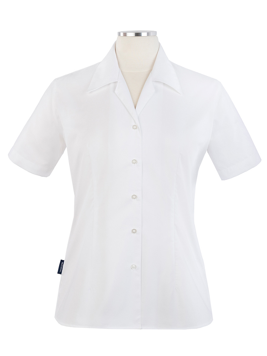 Full size image of Short Sleeve French Cut Blouse - Female (in color WHITE)