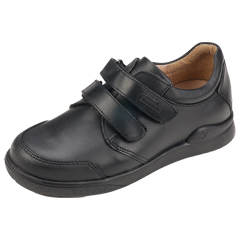 Thumbnail of Boy's Leather Classic Double Velcro Shoe (in color BLACK)