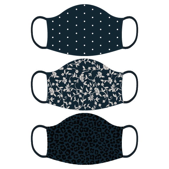 Full size image of CLASSIC CHIC PPE: Designed by Kids & Teens for Kids & Teens - 3 pack (in color NAVY)