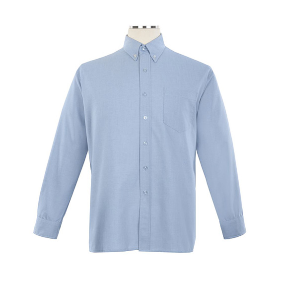 Full size image of Long Sleeve Button Down Oxford Shirt - Unisex - CFS (in color Light Blue)