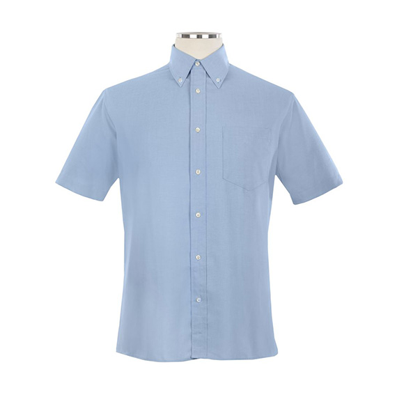 Full size image of Short Sleeve Button Down Oxford Shirt - Unisex - CFS (in color Light Blue)