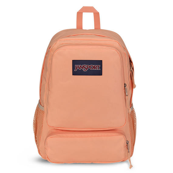 Full size image of 'DOUBLETON' - Jansport Knapsack - in Peach Neon (in color Peach)