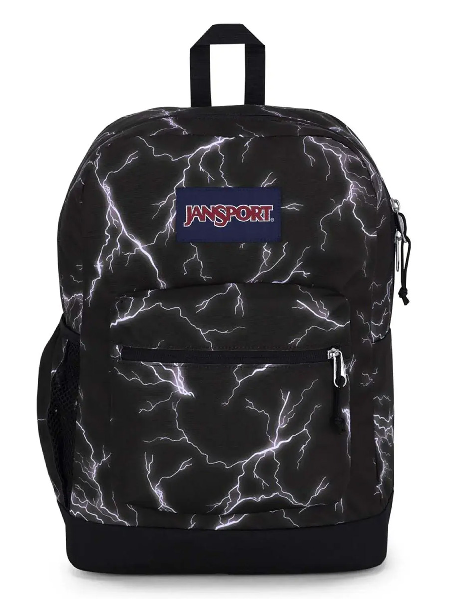 Full size image of 'CROSS TOWN PLUS' - Jansport Knapsack in Electric Bolts (in color BLACK)