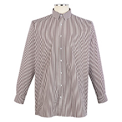 Thumbnail of Maroon & White Striped Long Sleeve Dress Shirt (in color Striped Mrn/Wht)