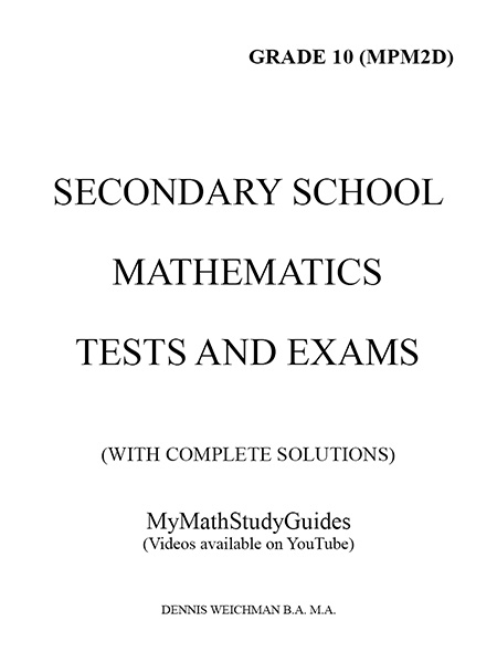 SCHOOL SUPPLIES - Secondary School Tests and Exams Booklet, Grade 10
