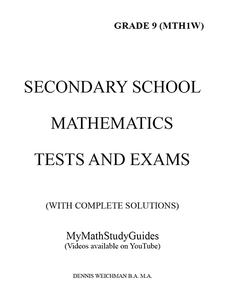 SCHOOL SUPPLIES - Secondary School Tests and Exams Grd. 9