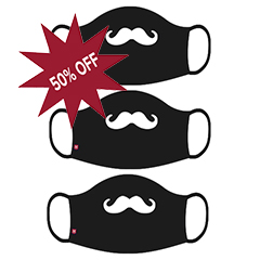 MASKS - MUSTACHE PPE: Designed by Kids & Teens for Kids & Teens - 3 pack