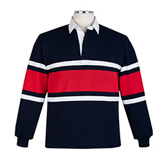 Thumbnail of Long Sleeve Navy/White/Red Rugby - Unisex (in color NAVY)