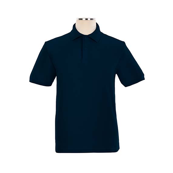 Full size image of Short Sleeve Cotton Golf Shirt - Unisex (in color NAVY)